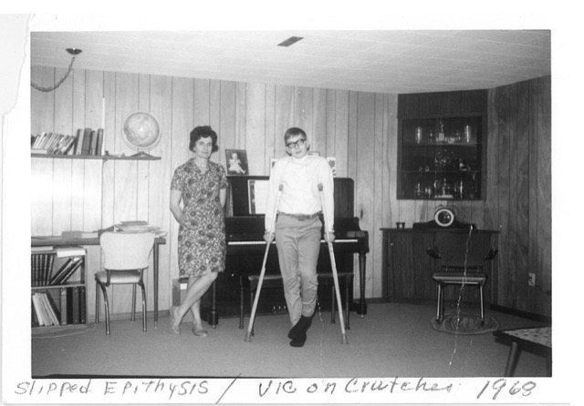 slipped epithysis - Victor on crutches 1968